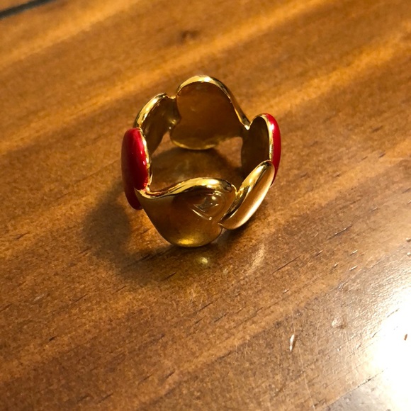 Louis Vuitton Gold and Red Heart Ring - Picture 4 of 8